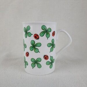 Vintage Red Sea International Co Ltd 1997 Coffee Mug Shamrocks Ladybugs